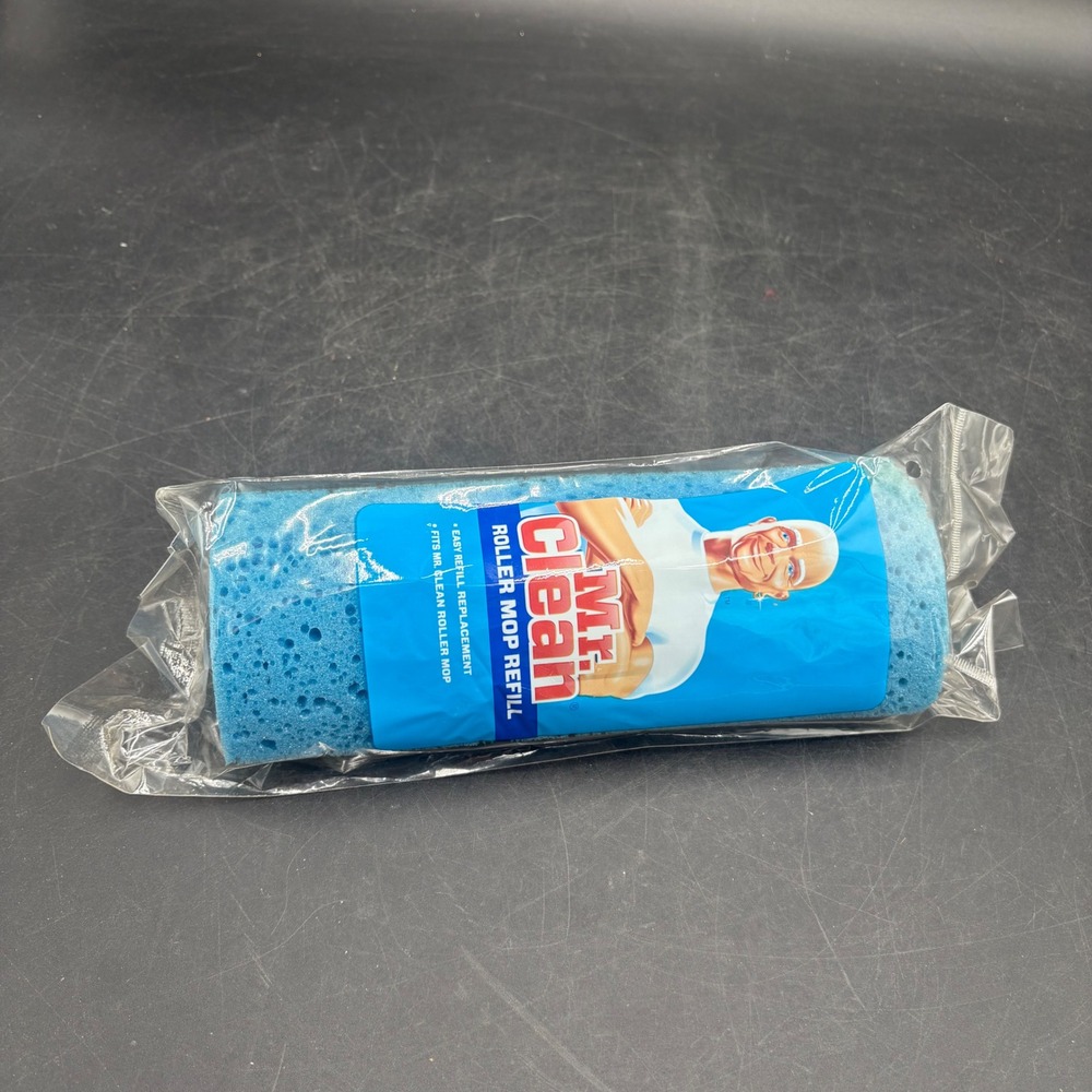 Mr. Clean Roller Mop Refill Blue Sponge Replacement Head 9 Inch 56873 NEW